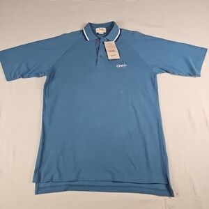 Vintage Izod Golf Polo Shirt Men's Medium Blue Cotton Embroidered New With Tags